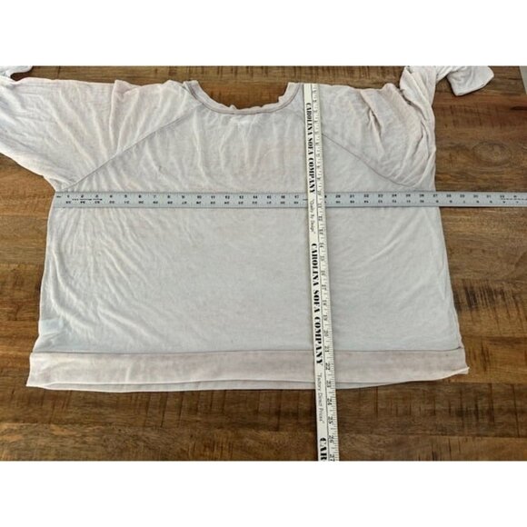 Yummy Sweater Co Raglan Burnout Crewneck Top Shirt Beige Cream Tan XL Thin SEE - Picture 8 of 10